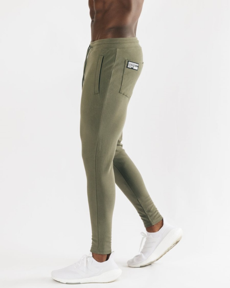 Men's Alphalete Identity Jogger Jogger Light Olive | 1073-RWYHS