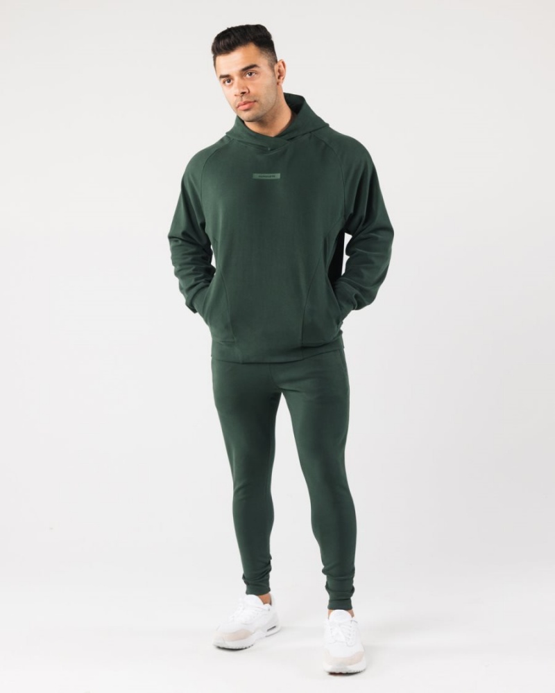 Men's Alphalete Identity Pro Hoodie Hoodie Evergreen | 5307-SYLVG