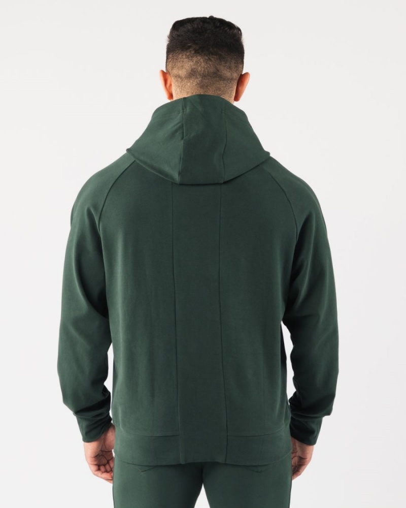 Men's Alphalete Identity Pro Hoodie Hoodie Evergreen | 5307-SYLVG