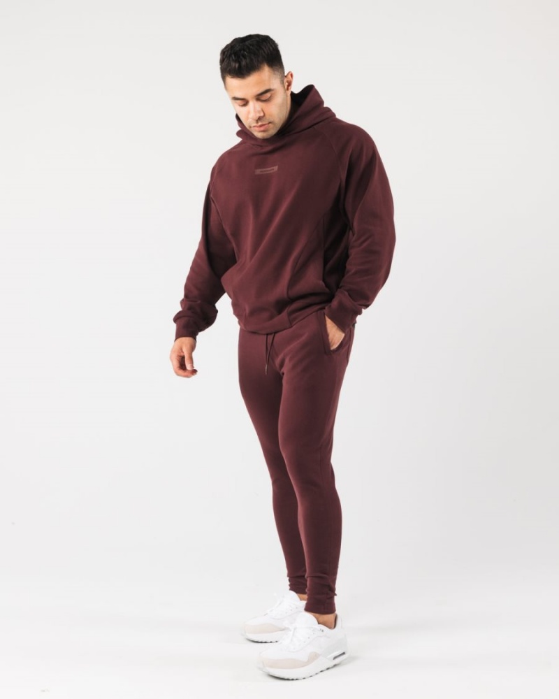 Men's Alphalete Identity Pro Hoodie Hoodie Sangria | 1345-MJTZN