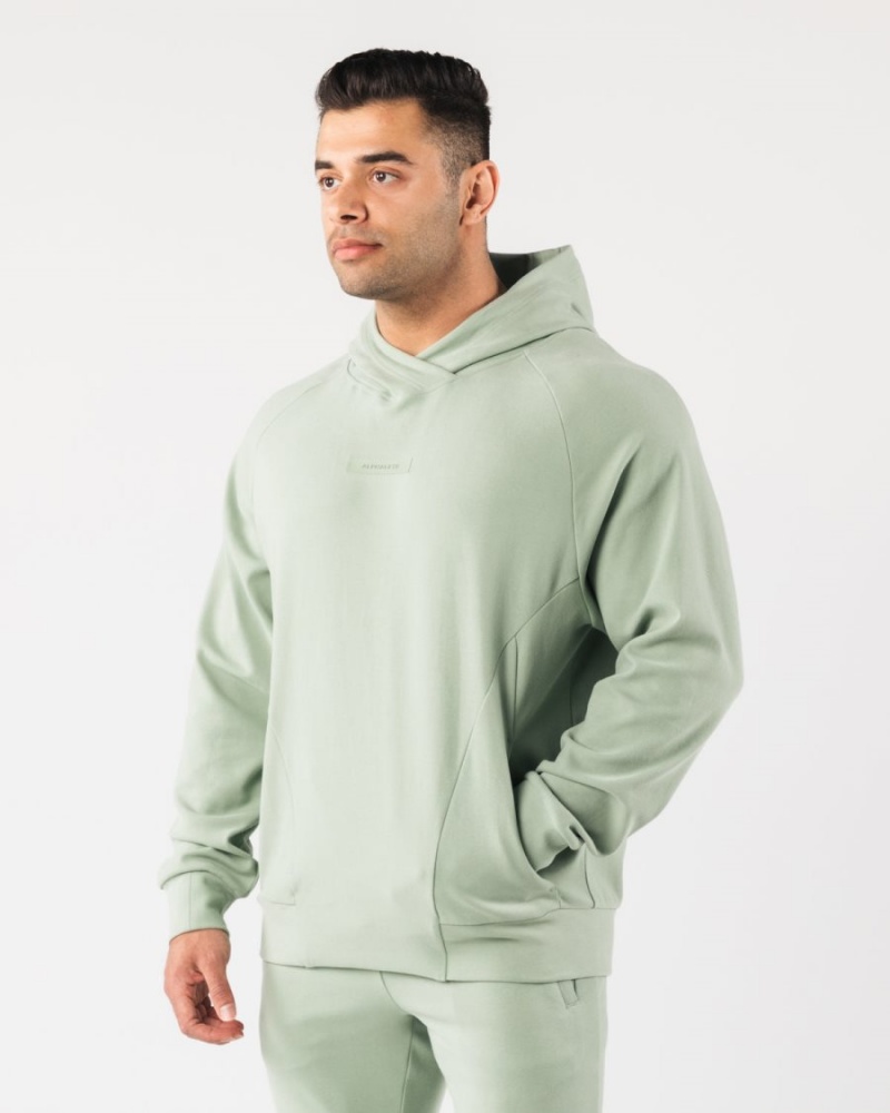 Men's Alphalete Identity Pro Hoodie Hoodie Sage | 3204-MYDAB