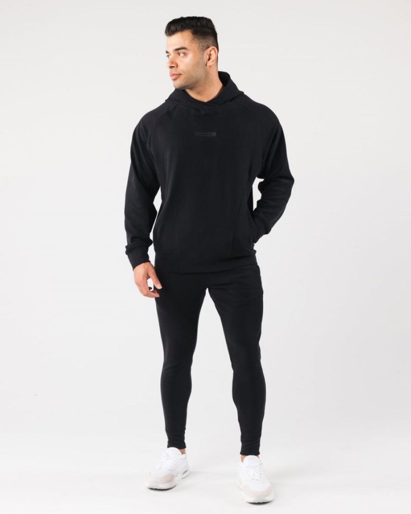 Men's Alphalete Identity Pro Hoodie Hoodie Black | 0943-IDTUH