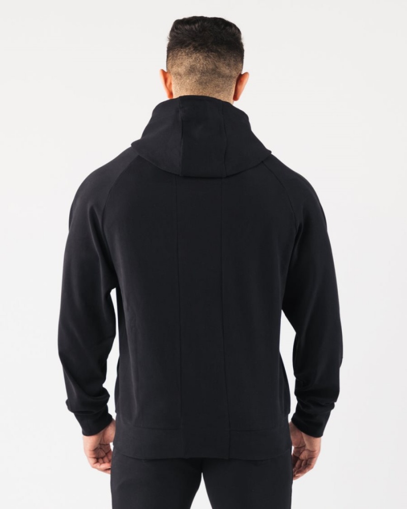 Men's Alphalete Identity Pro Hoodie Hoodie Black | 0943-IDTUH