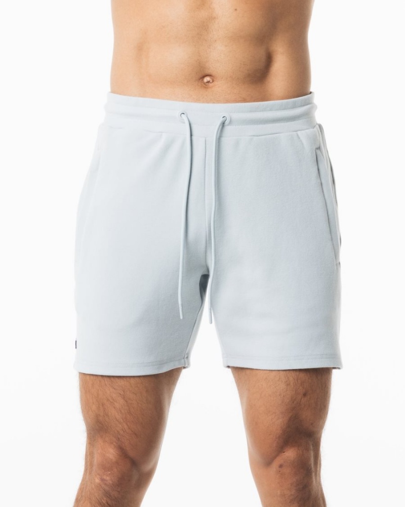 Men\'s Alphalete Identity Short 6” Shorts Cloud Grey | 0641-PNZLE