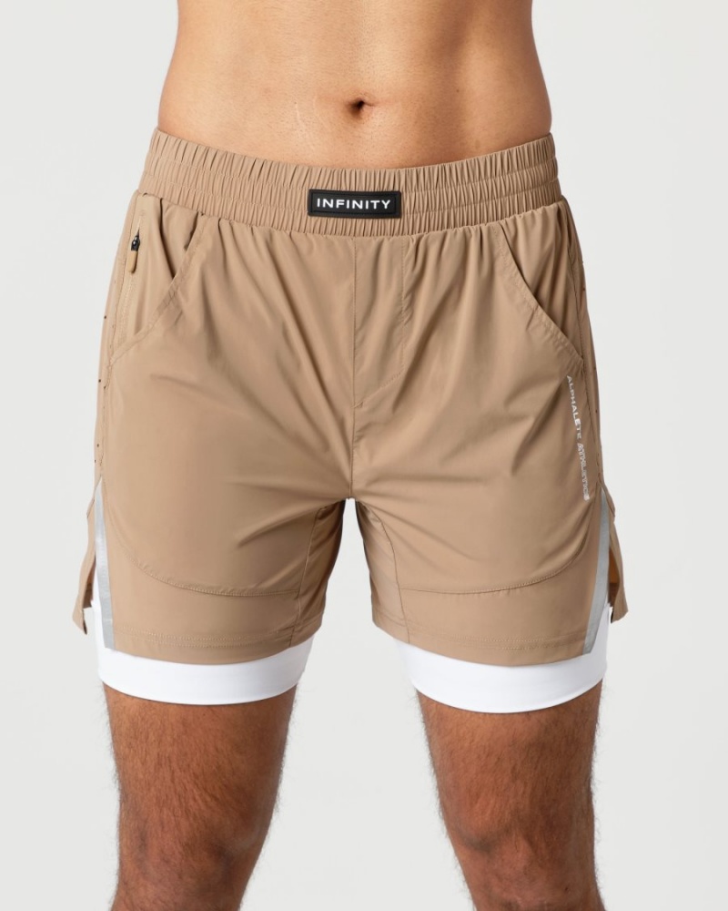 Men\'s Alphalete Infinity Speed Short 5.5" Shorts Chai | 0219-HJSAF