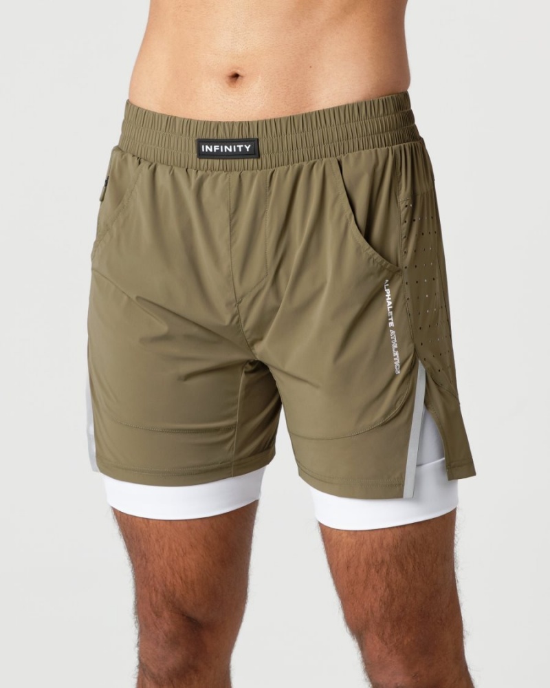 Men's Alphalete Infinity Speed Short 5.5" Shorts Willow | 3180-GHTJB