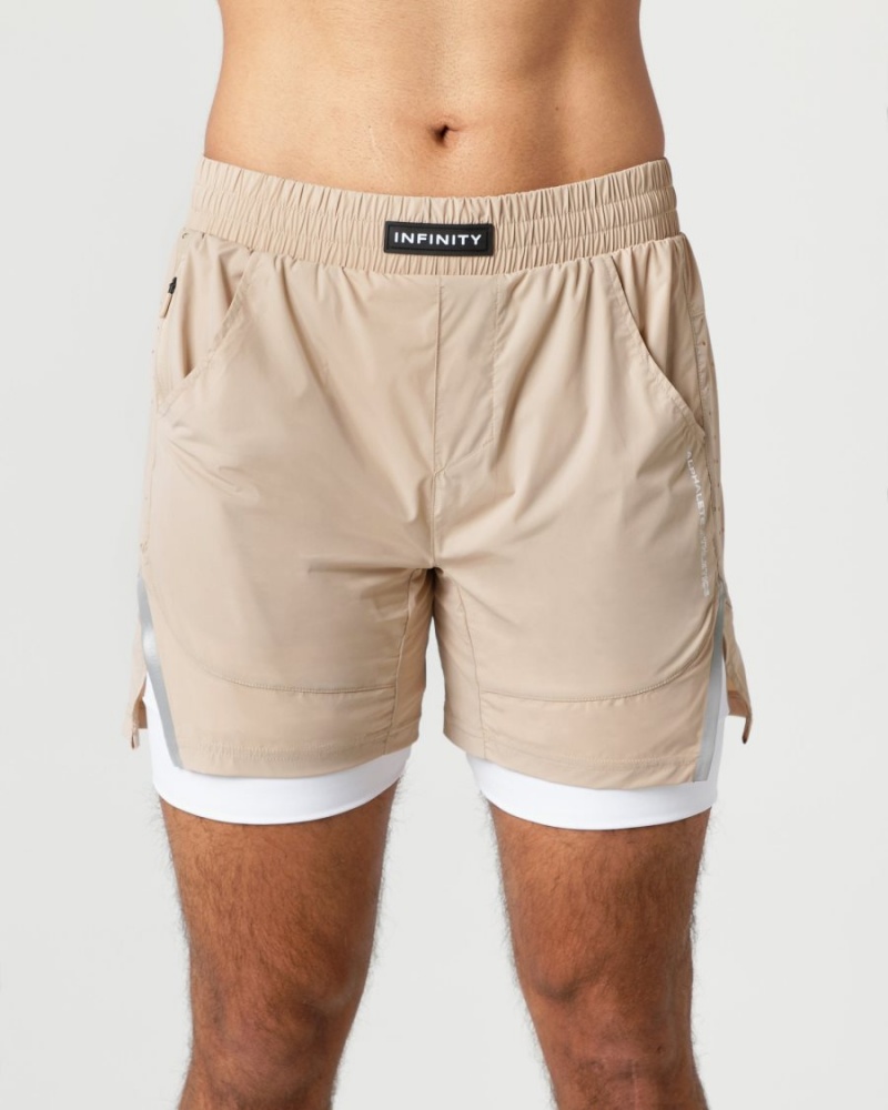 Men\'s Alphalete Infinity Speed Short 5.5" Shorts Linen | 1402-VHGPI