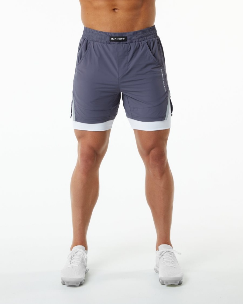 Men's Alphalete Infinity Speed Short 5.5" Shorts Muted Purple | 9184-CWBUK