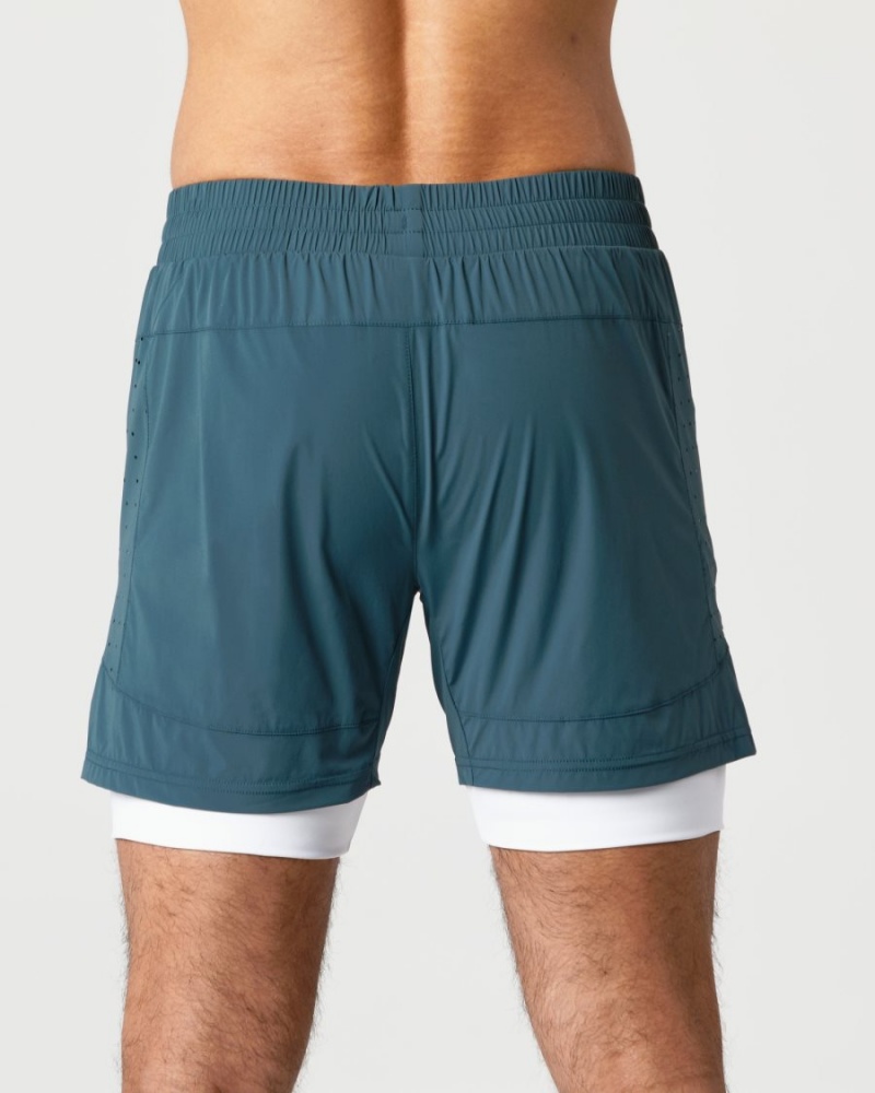 Men's Alphalete Infinity Speed Short 5.5" Shorts Ocean | 9324-ILNJS