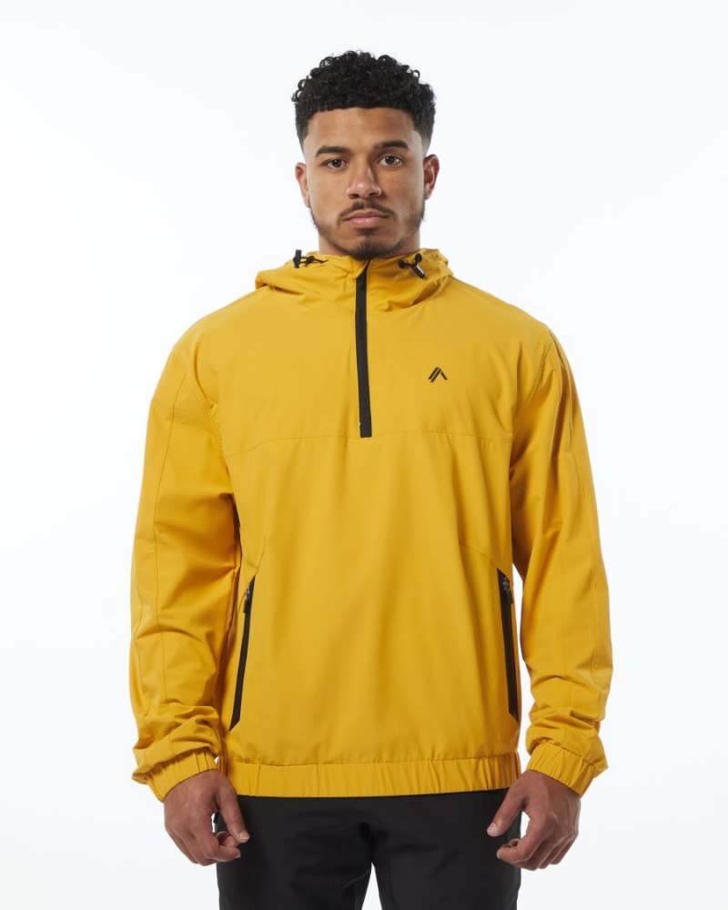 Men\'s Alphalete Infinity Tech Jacket Jackets Exotic Yellow | 1836-UKBPT