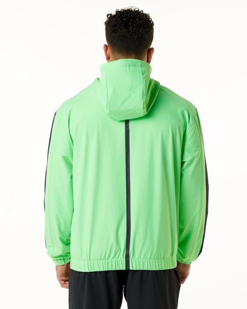 Men's Alphalete Infinity Tech Jacket Jackets Atari Green | 9482-KLUEZ