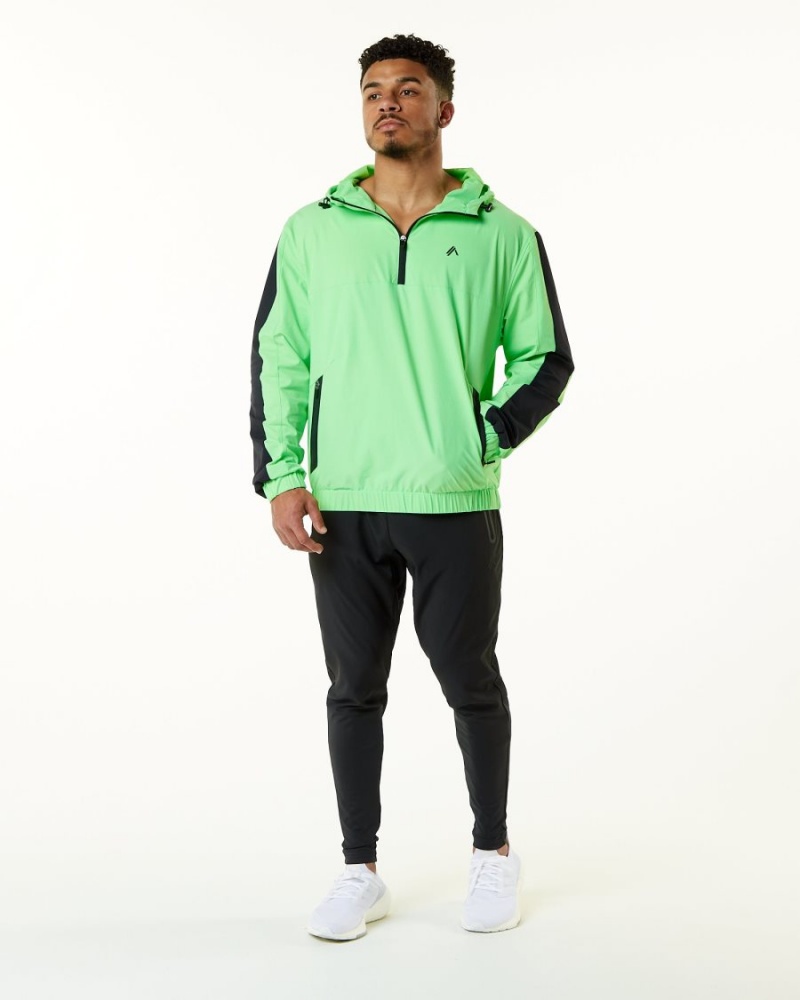 Men's Alphalete Infinity Tech Jacket Jackets Atari Green | 9482-KLUEZ