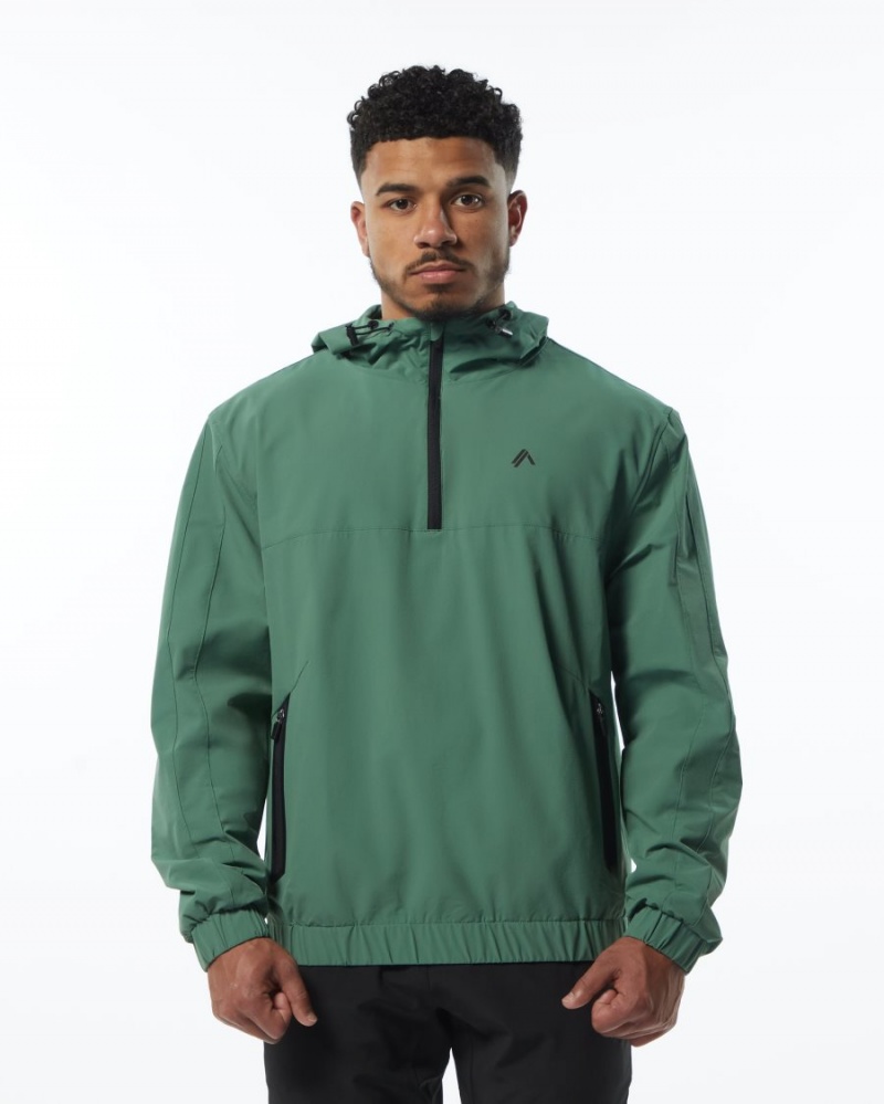 Men\'s Alphalete Infinity Tech Jacket Jackets Luxury Green | 3482-XWJVH