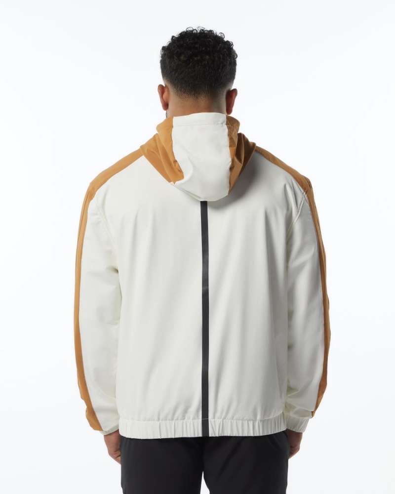 Men's Alphalete Infinity Tech Jacket Jackets Chestnut Cream | 6498-CHESW