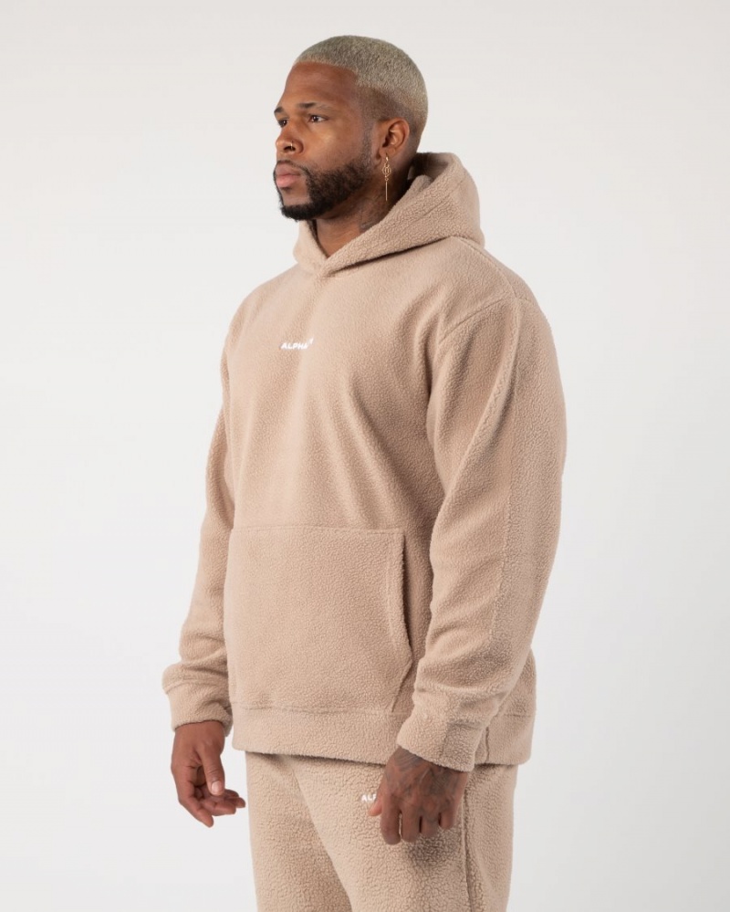 Men's Alphalete King Hoodie Hoodie Linen | 2169-WCKYT