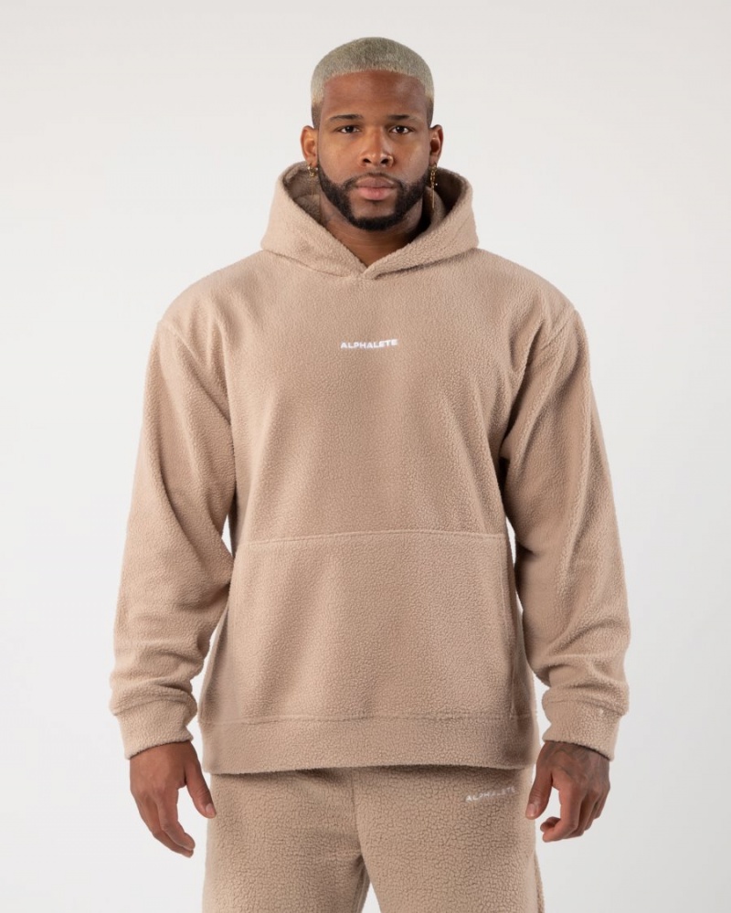 Men\'s Alphalete King Hoodie Hoodie Linen | 2169-WCKYT