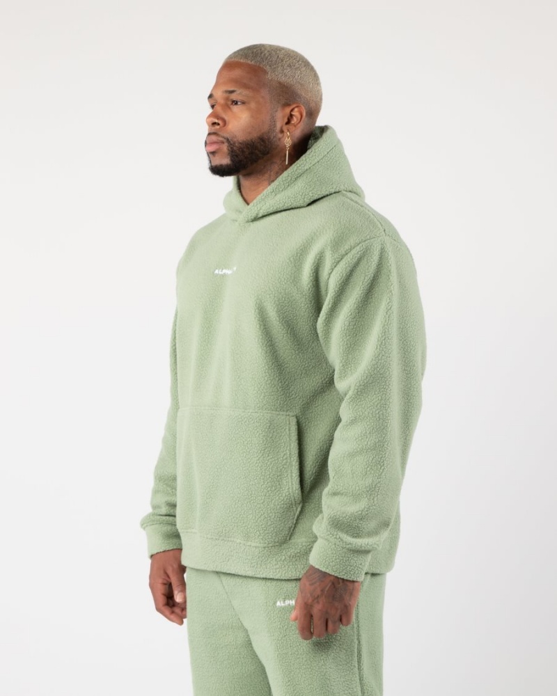 Men's Alphalete King Hoodie Hoodie Sage | 3920-AVOXM