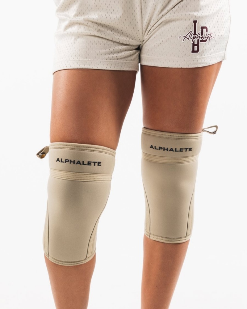 Men's Alphalete Knee Sleeves Accessories Linen | 0715-PDWTS