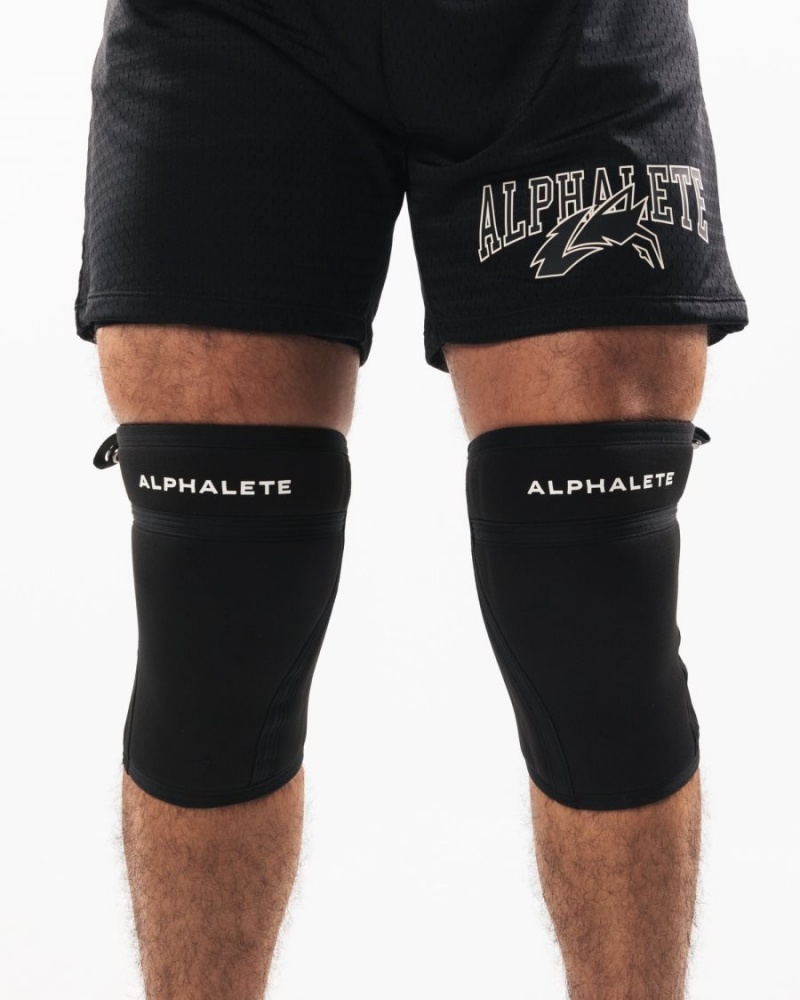 Men's Alphalete Knee Sleeves Accessories Black | 5870-CETRQ