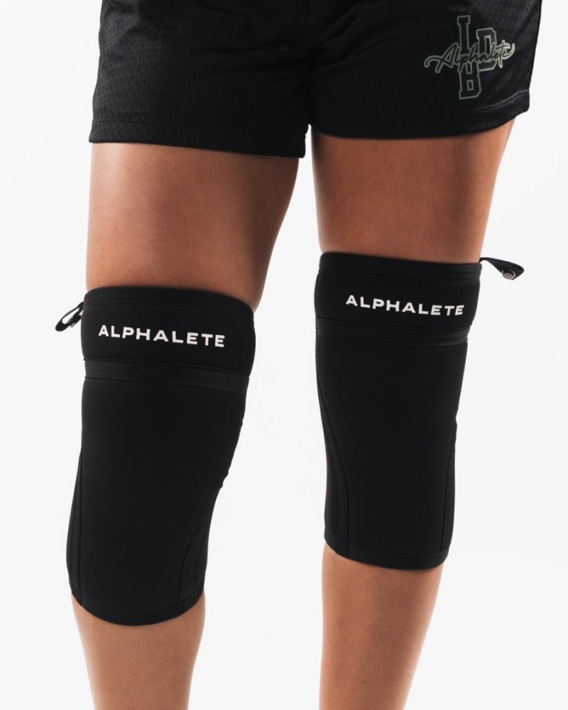 Men's Alphalete Knee Sleeves Accessories Black | 5870-CETRQ