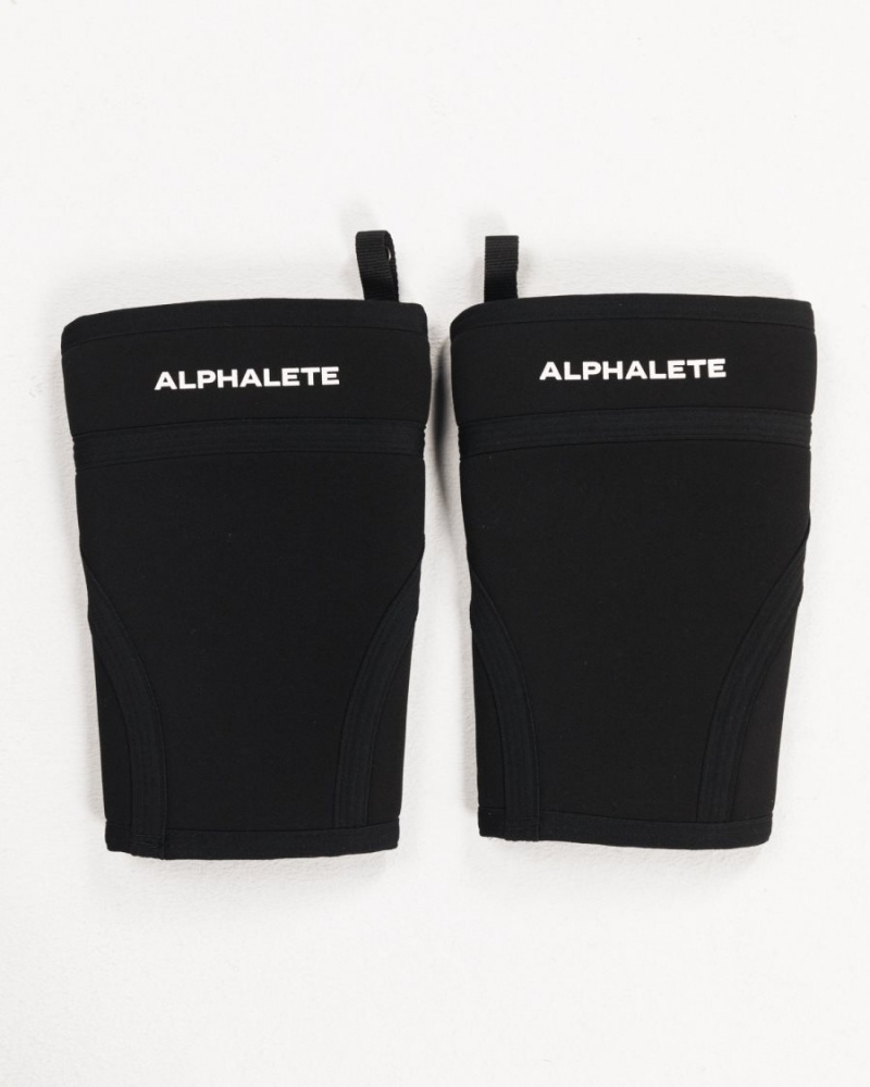 Men\'s Alphalete Knee Sleeves Accessories Black | 5870-CETRQ