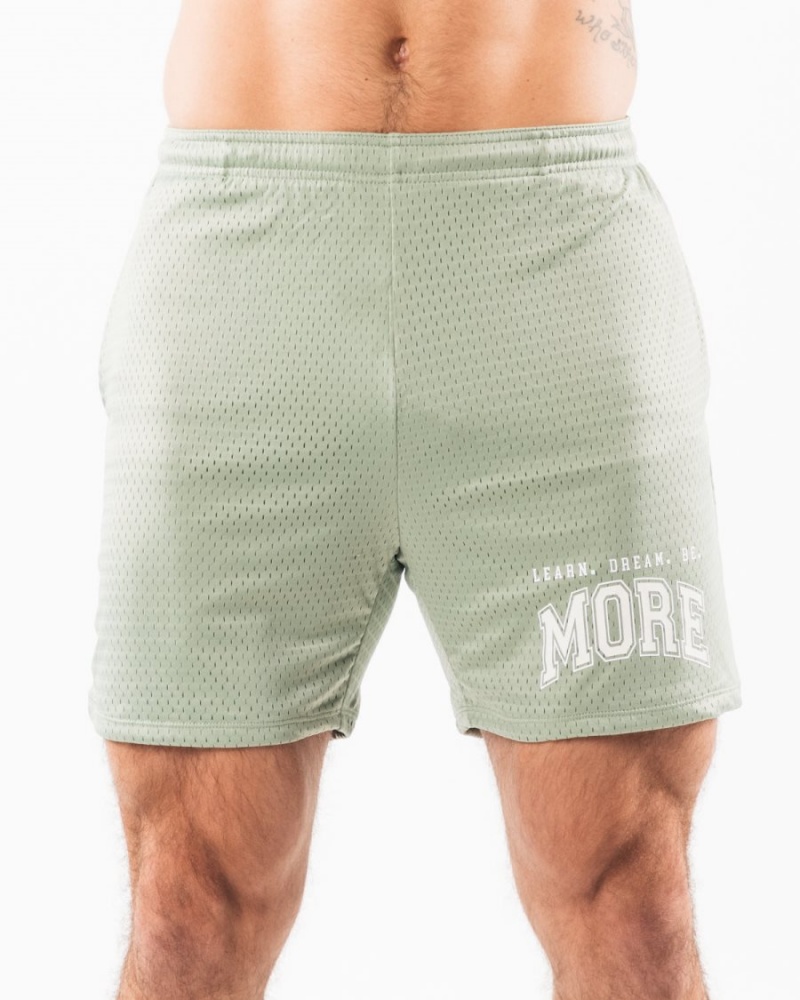 Men\'s Alphalete LDB More Mesh Short 6" Shorts Sage | 6958-OHTDI