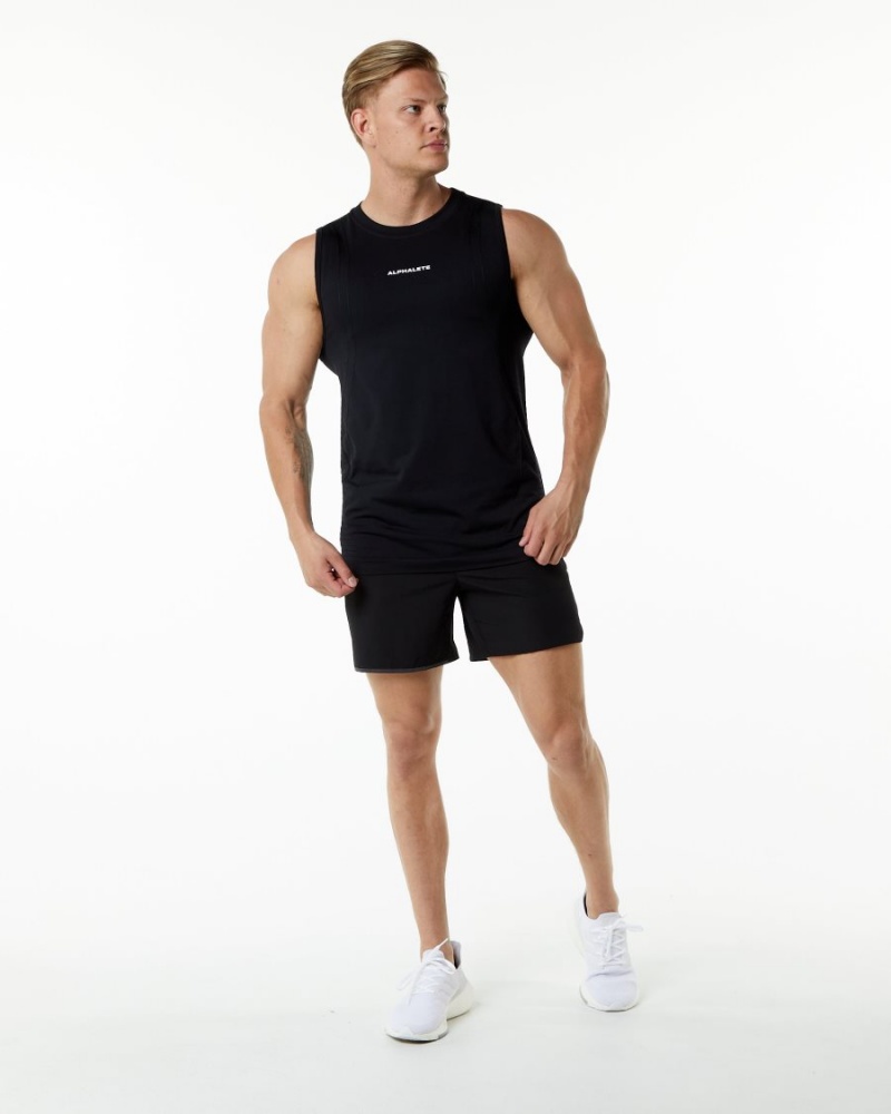 Men's Alphalete Ozone Tank Tanks Black | 2954-QWEXB