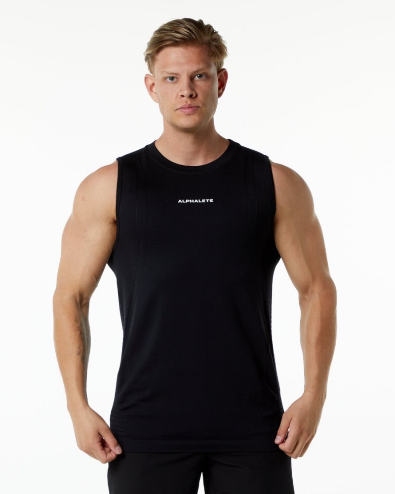 Men\'s Alphalete Ozone Tank Tanks Black | 2954-QWEXB