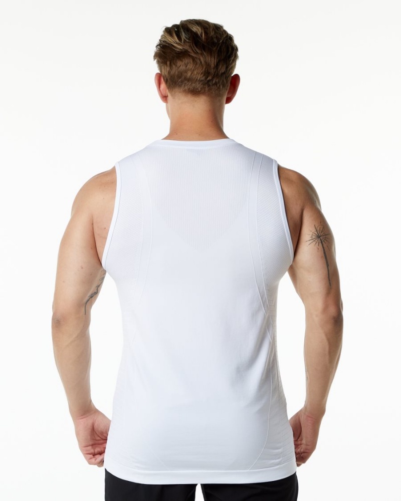 Men's Alphalete Ozone Tank Tanks White | 7162-TZFNR