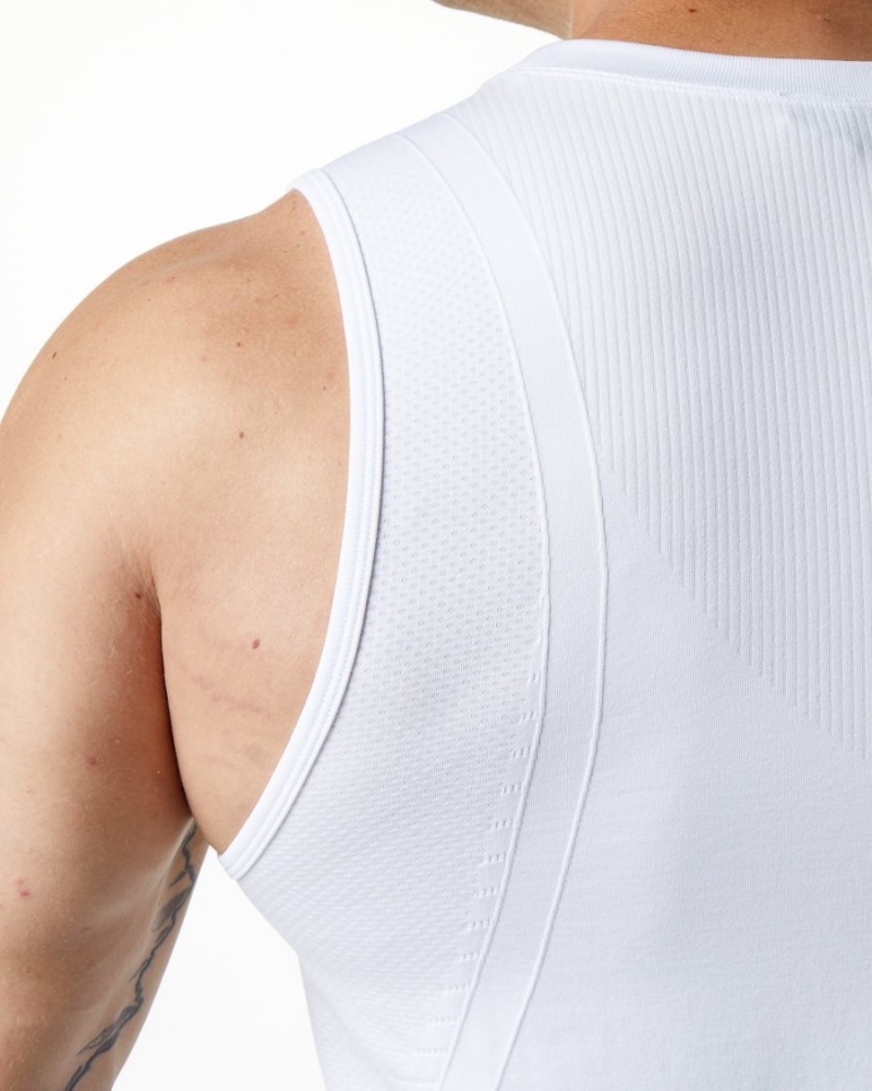 Men's Alphalete Ozone Tank Tanks White | 7162-TZFNR