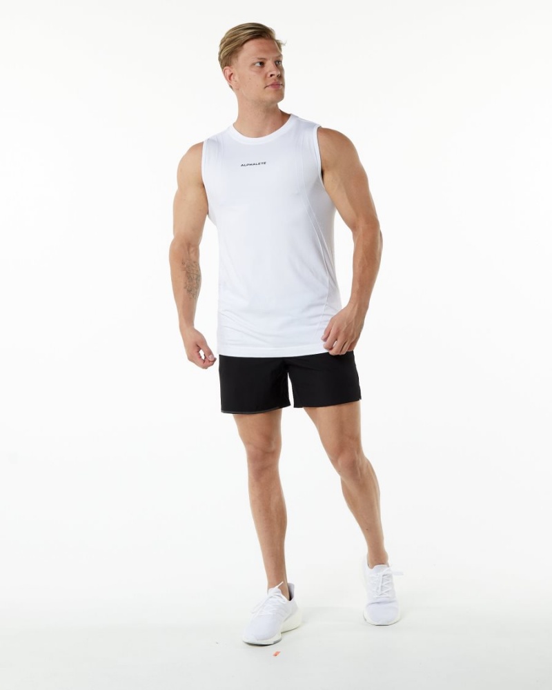 Men's Alphalete Ozone Tank Tanks White | 7162-TZFNR