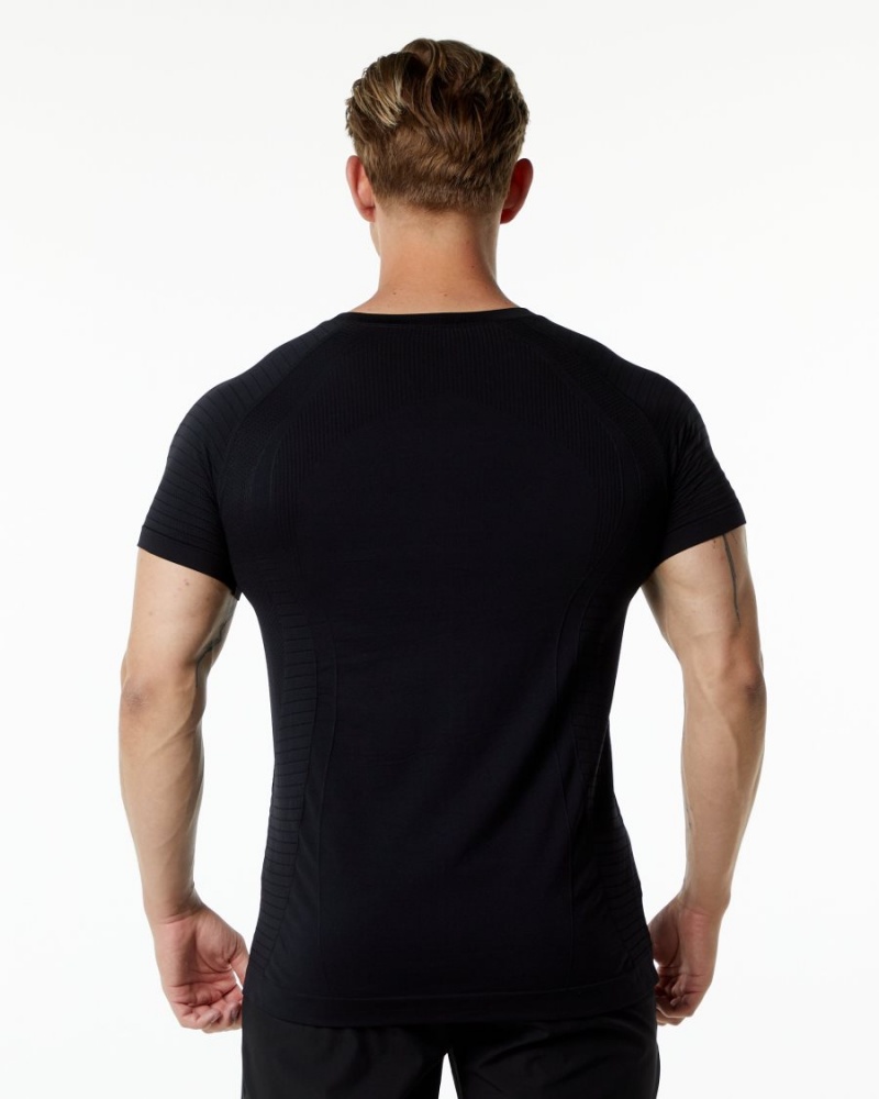 Men's Alphalete Ozone Tee Shirts Black | 5126-NIVWO