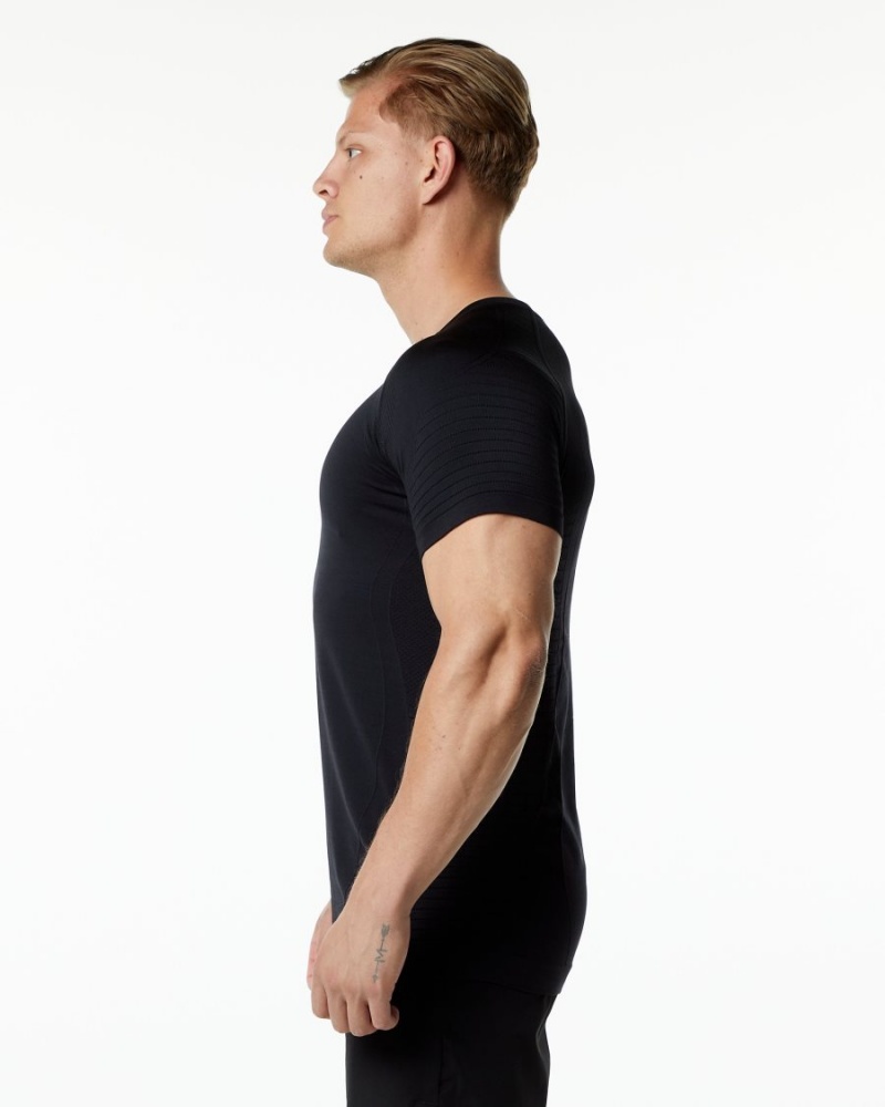 Men's Alphalete Ozone Tee Shirts Black | 5126-NIVWO