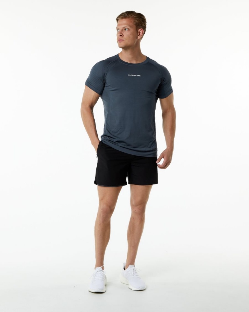 Men's Alphalete Ozone Tee Shirts Carbon | 5746-GYSVF