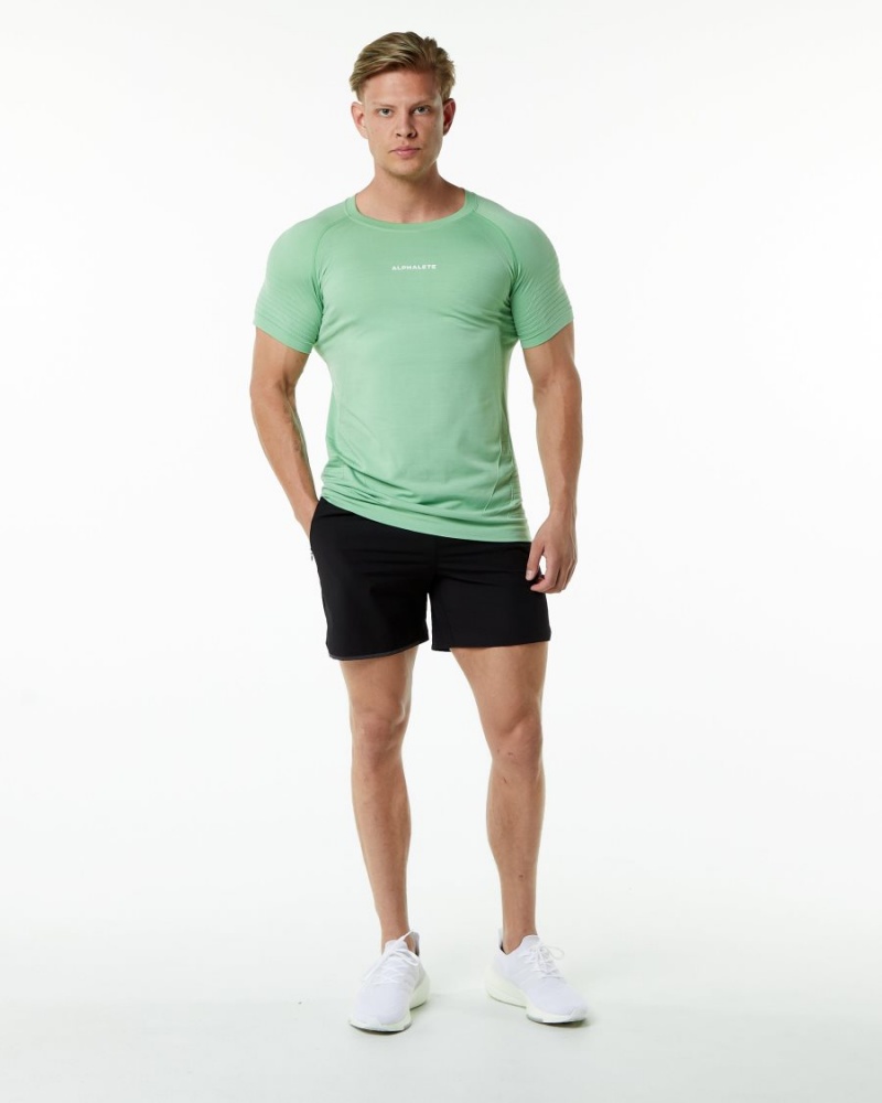 Men's Alphalete Ozone Tee Shirts Pistachio | 0271-BCFPH