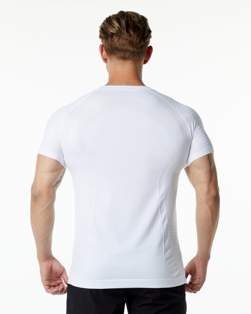 Men's Alphalete Ozone Tee Shirts White | 2398-KEABS