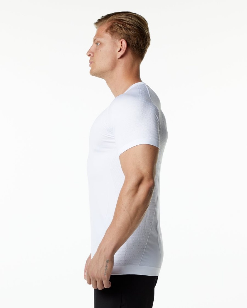 Men's Alphalete Ozone Tee Shirts White | 2398-KEABS