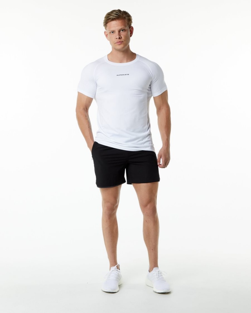 Men's Alphalete Ozone Tee Shirts White | 2398-KEABS