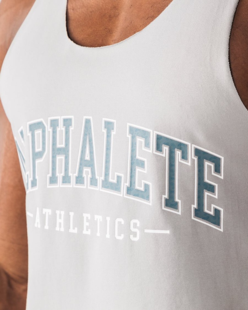 Men's Alphalete Paisley Print Raw Cut Tank Tanks Athletic Grey | 7546-EGXOW