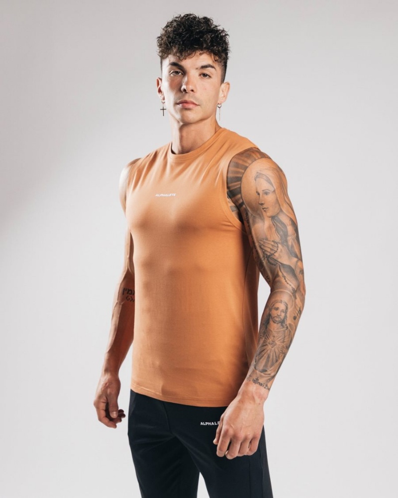 Men's Alphalete Performance Axis Tank Tanks Clay | 4210-QAJFW