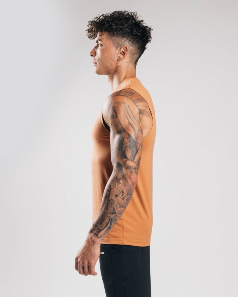 Men's Alphalete Performance Axis Tank Tanks Clay | 4210-QAJFW