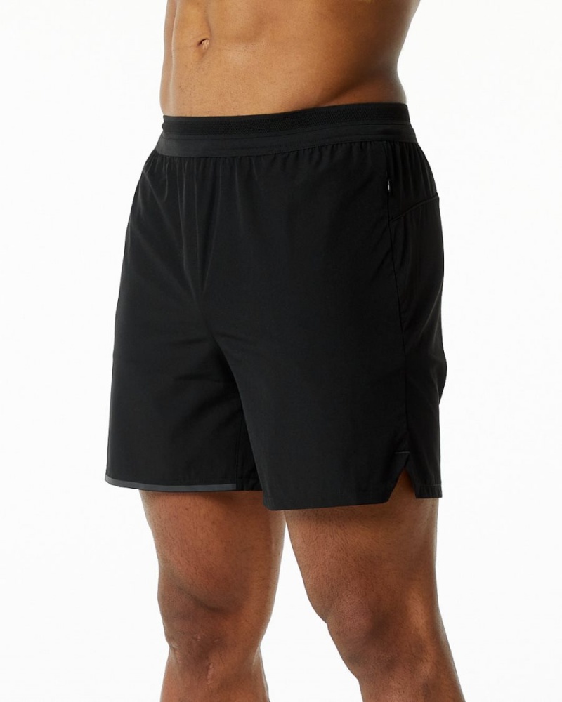 Men's Alphalete Studio Short 6" Shorts Black | 0248-IYPAC