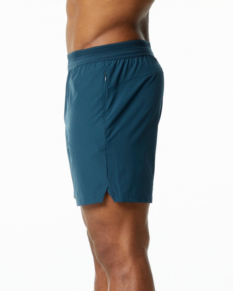 Men's Alphalete Studio Short 6" Shorts Dark Blue | 0681-LDBAS