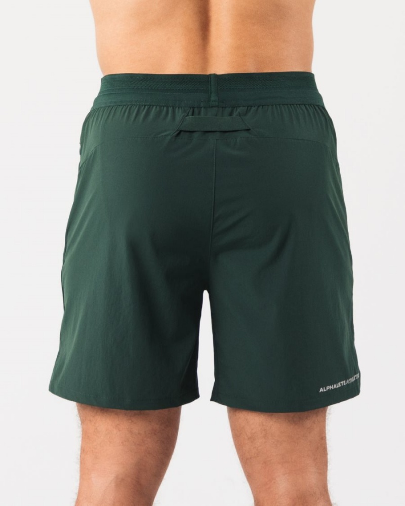 Men's Alphalete Studio Short 6" Shorts Evergreen | 6789-ZMLXU