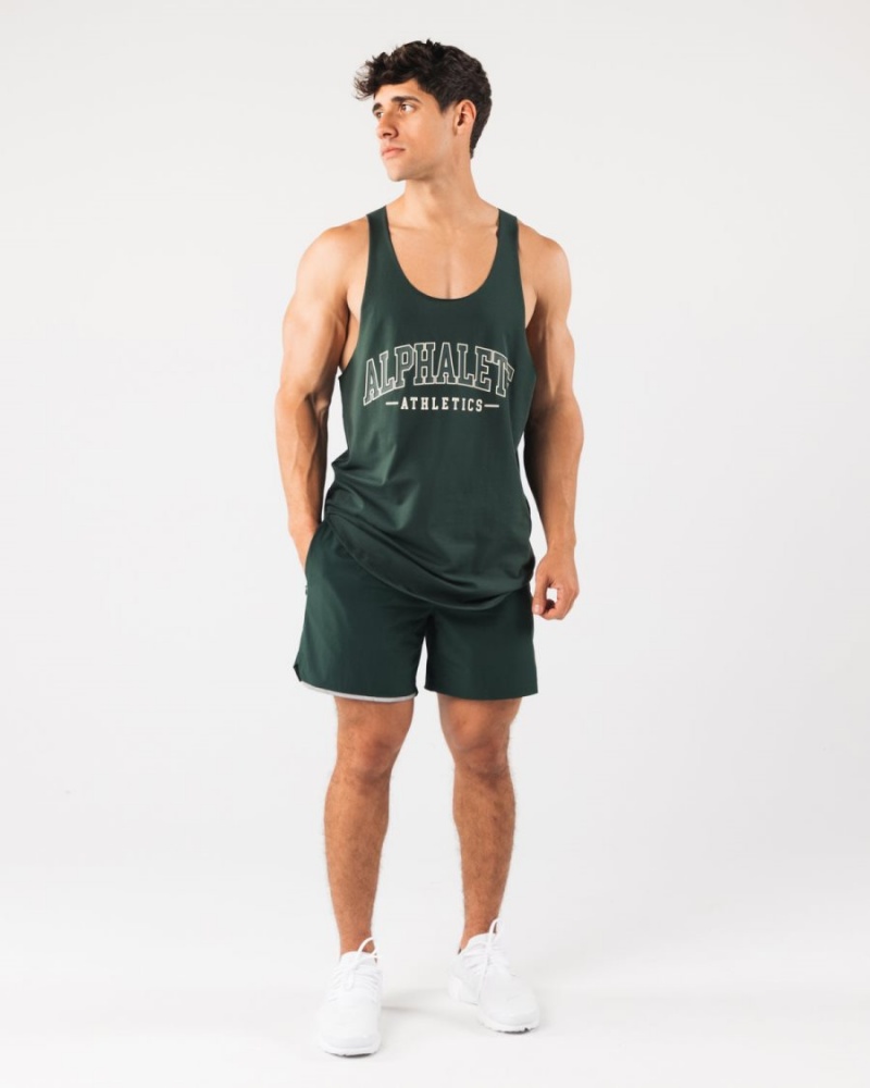 Men's Alphalete Studio Short 6" Shorts Evergreen | 6789-ZMLXU