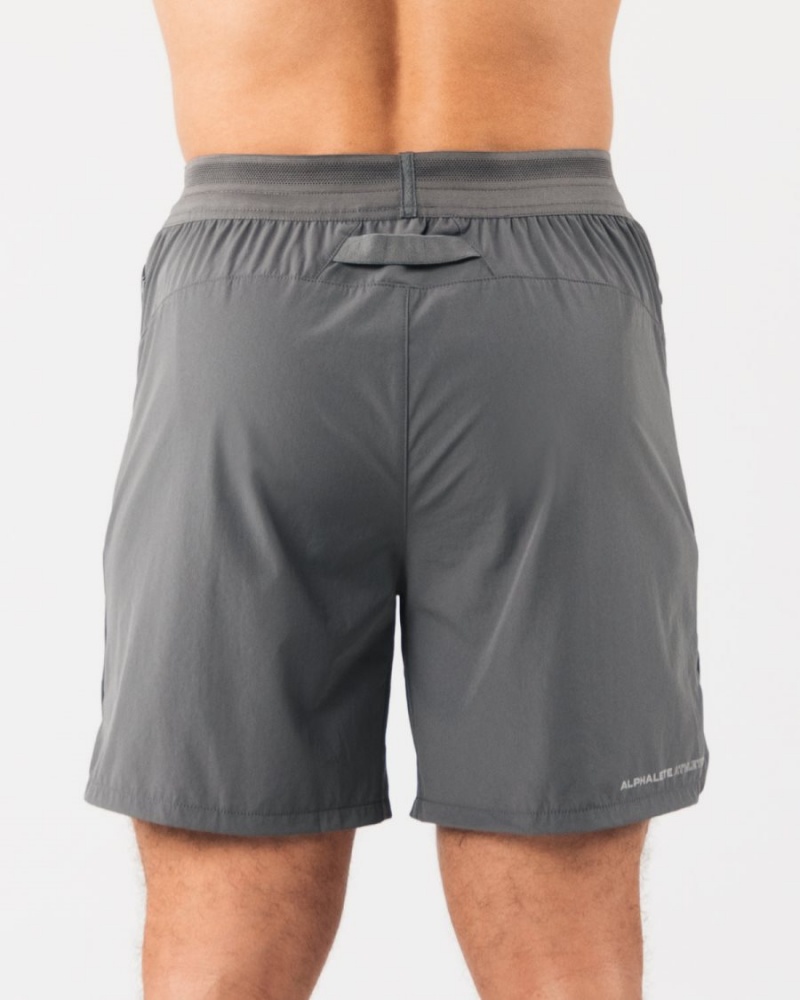 Men's Alphalete Studio Short 6" Shorts Smoke | 0694-AVEXD