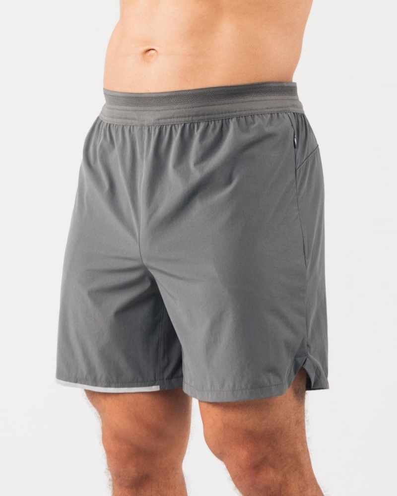 Men's Alphalete Studio Short 6" Shorts Smoke | 0694-AVEXD