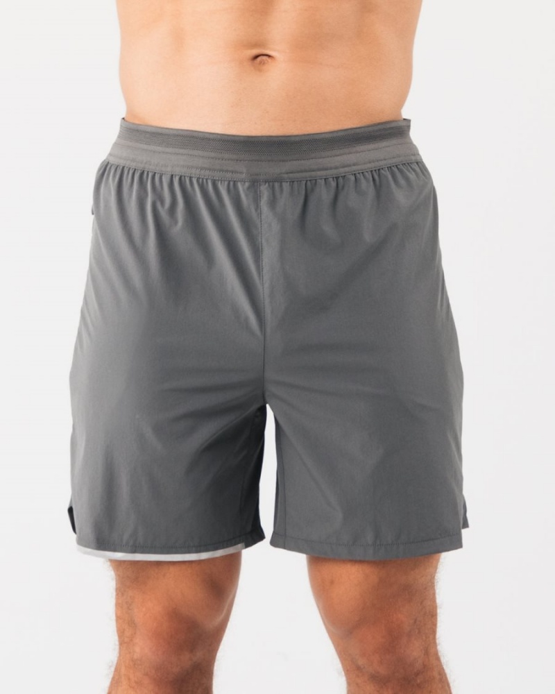 Men\'s Alphalete Studio Short 6" Shorts Smoke | 0694-AVEXD