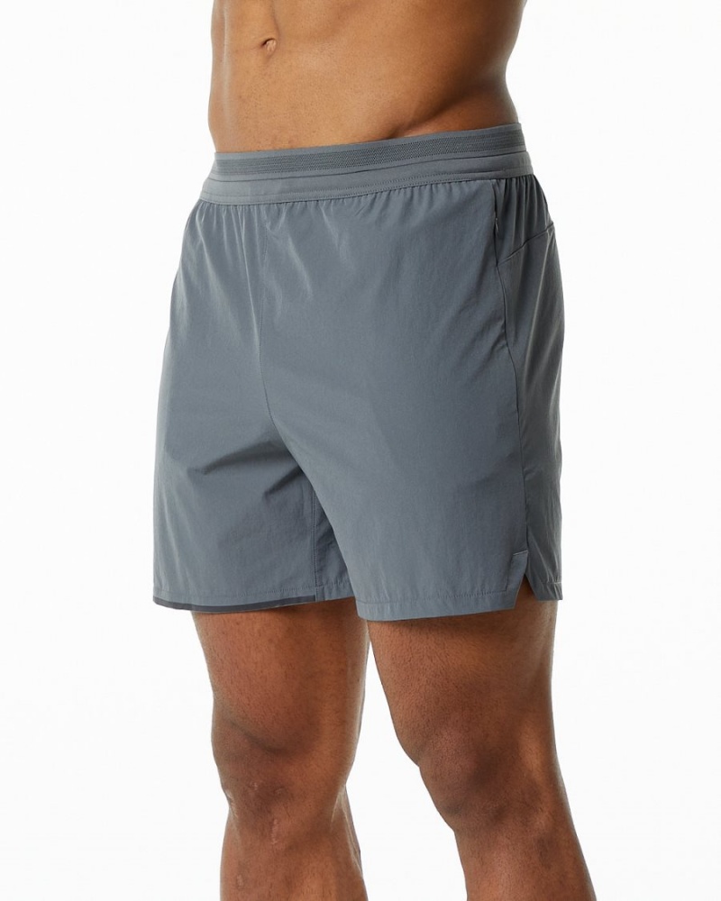 Men's Alphalete Studio Short 6" Shorts Medium Grey | 5780-PLEJQ