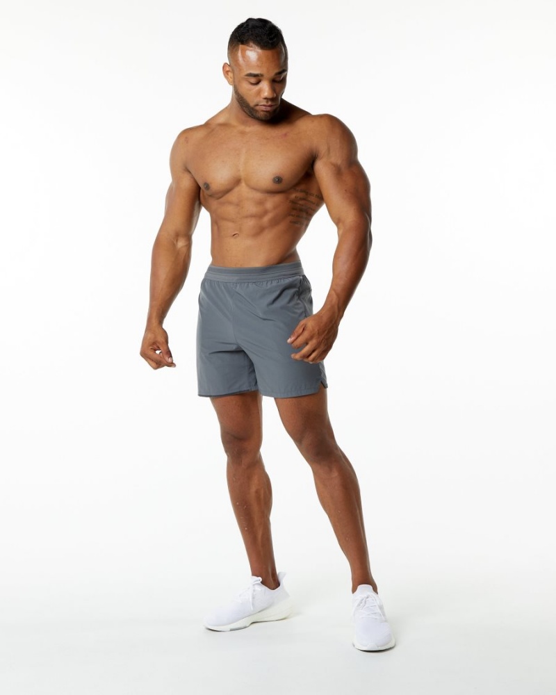 Men's Alphalete Studio Short 6" Shorts Medium Grey | 5780-PLEJQ